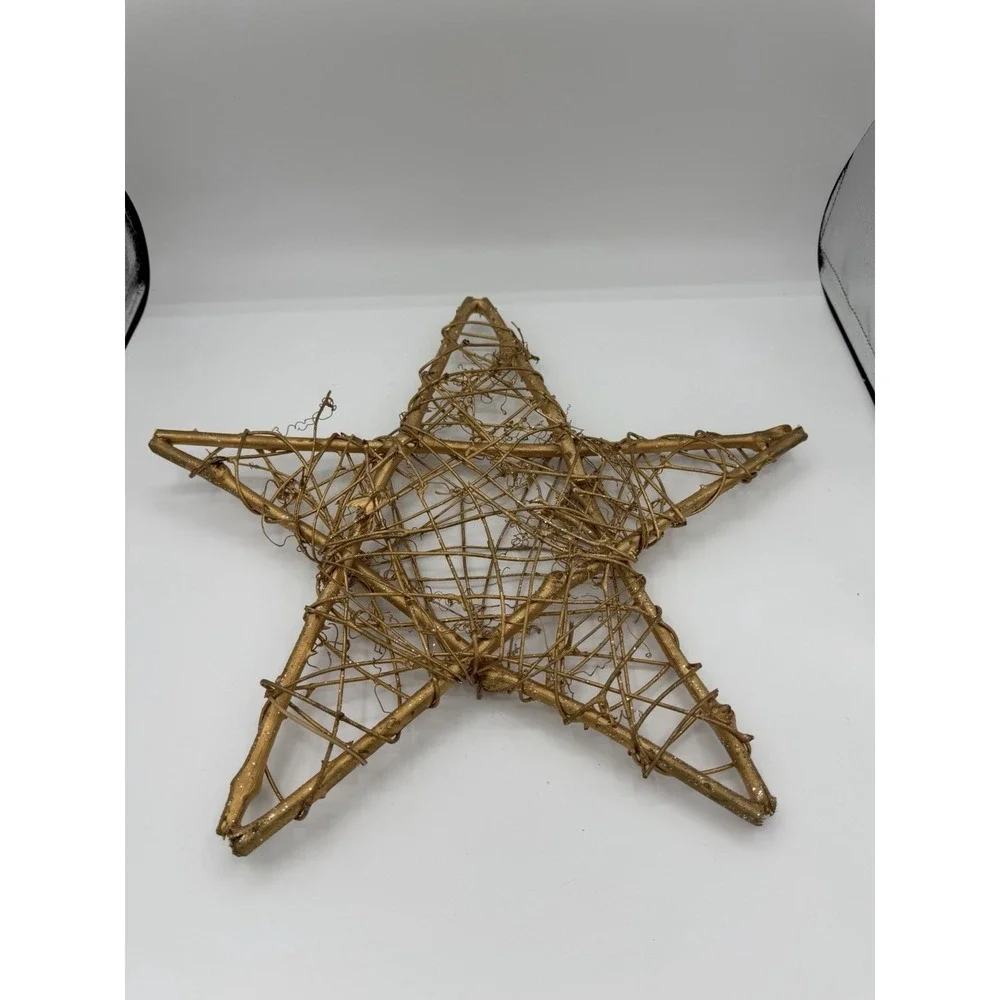 Artificial Rattan Star Frame Wreath Christmas Decoration Home Wedding